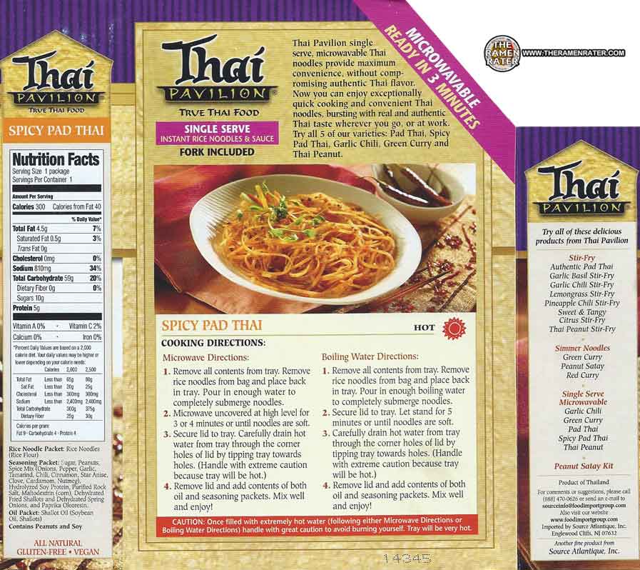 #1117: Thai Pavilion Spicy Pad Thai Instant Rice Noodles ...
