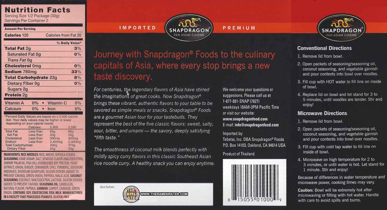 1395 Snapdragon Singapore Laksa Curry Soup Bowl