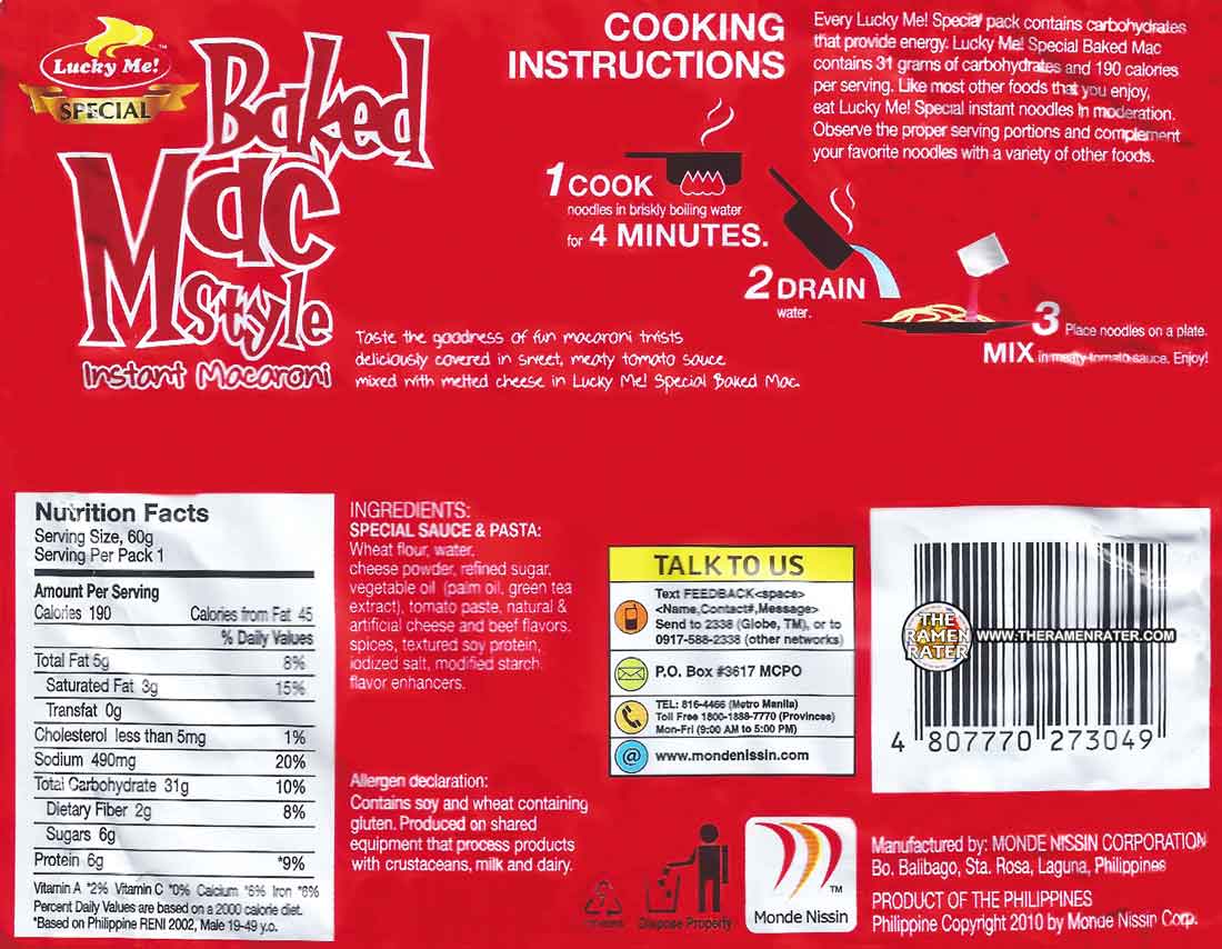 1527 Lucky Me! Special Baked Mac Style Instant Macaroni