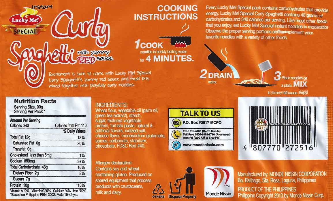 1529 Lucky Me! Special Instant Curly Spaghetti