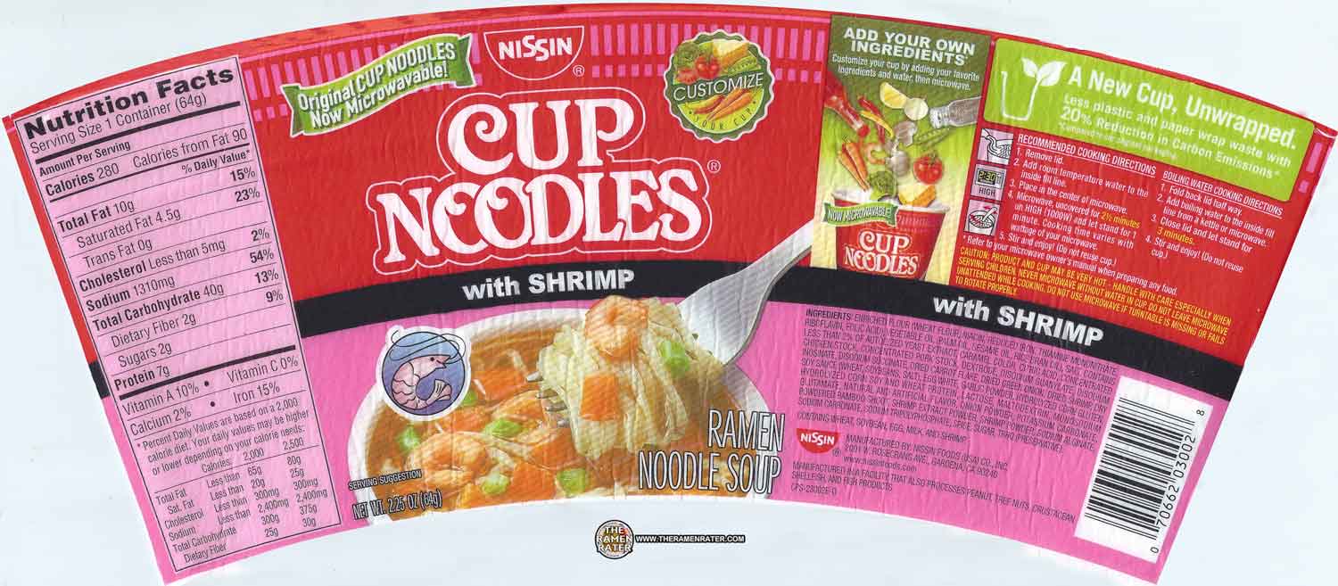 1765 Nissin Cup Noodles Ramen Noodle Soup With Shrimp [New Package