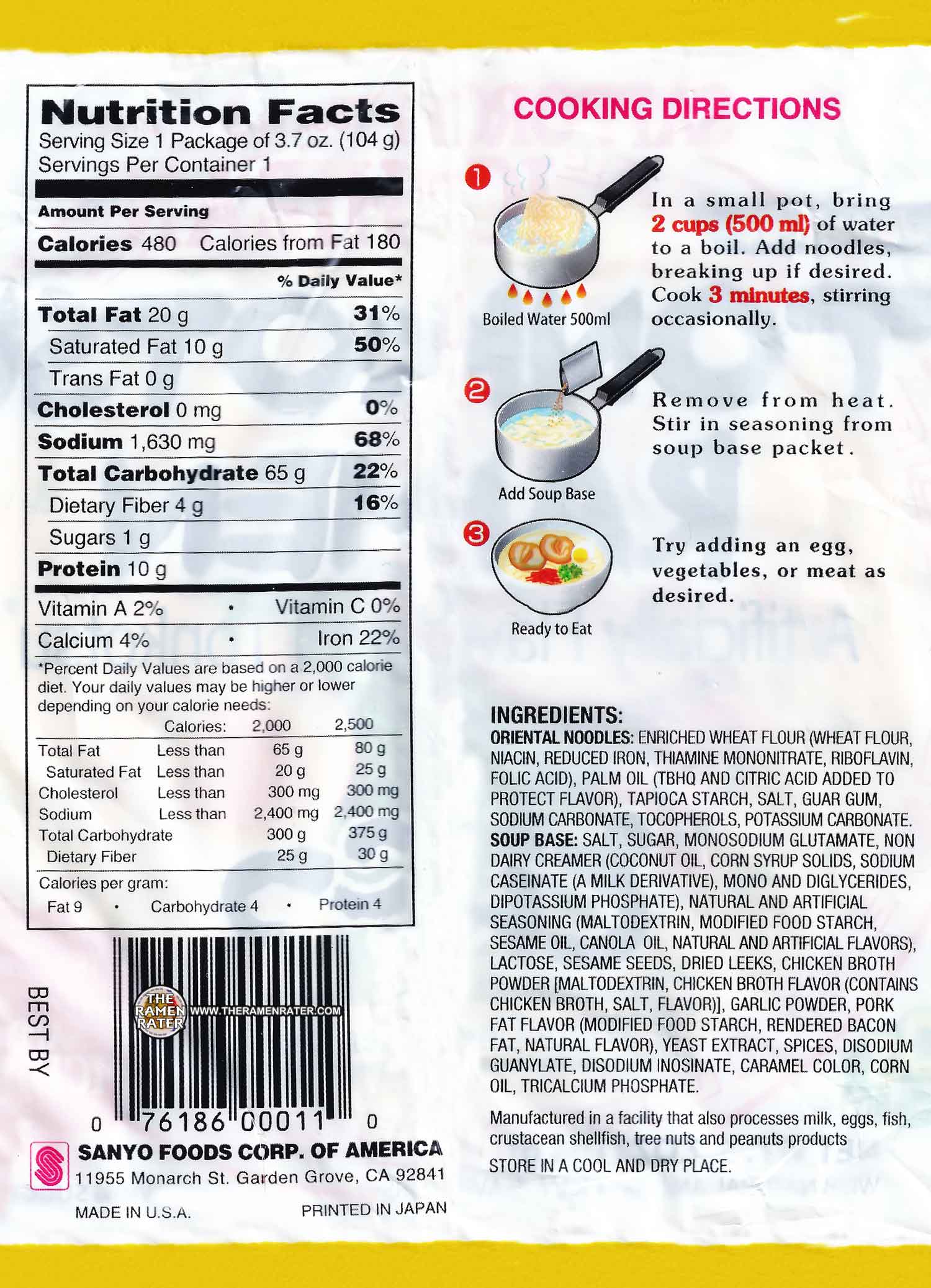 Ichiban Nutrition Facts Nutrition Ftempo Ichiban Nutrition Facts Nutrition Ftempo