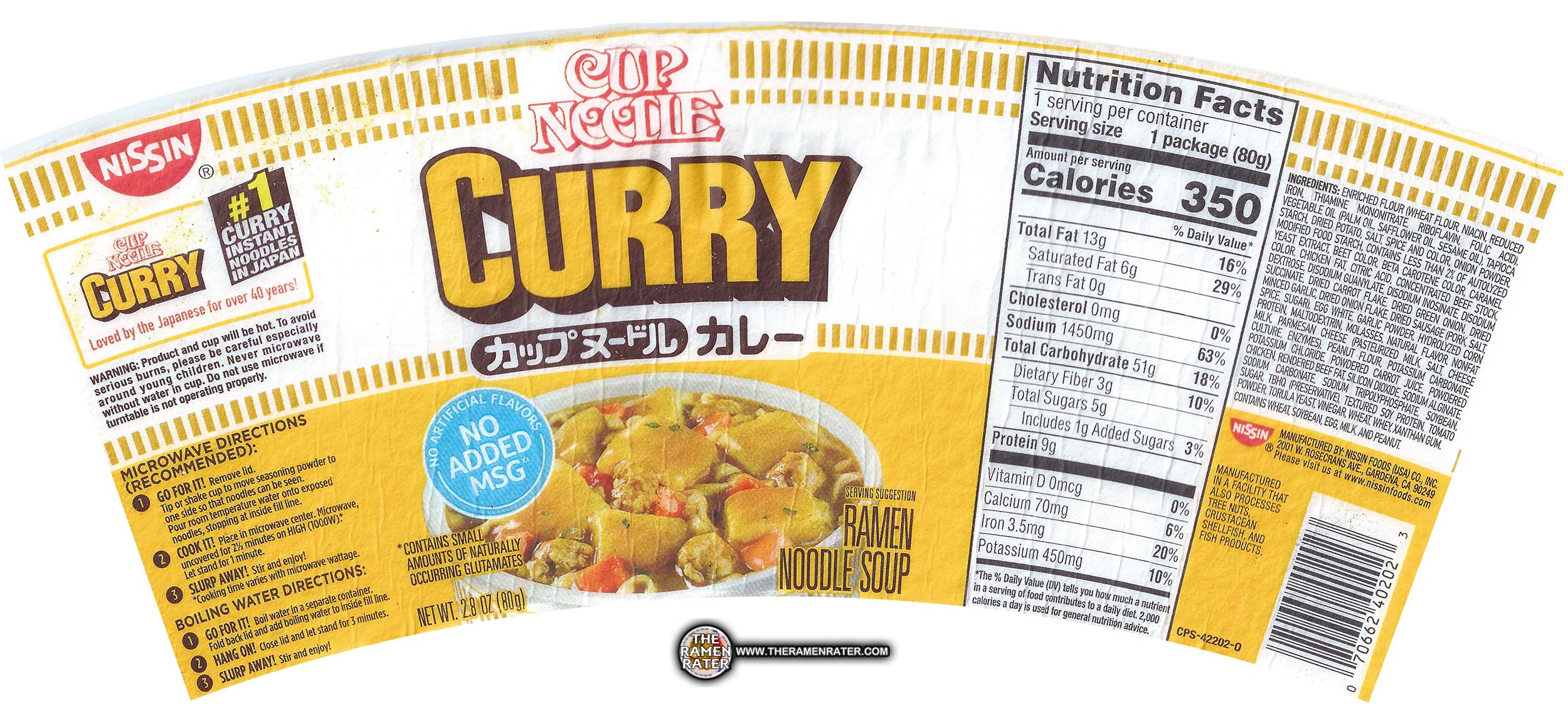 Details about   Ramen food sample that fits in an empty cup noodle container Nisshin curry style 