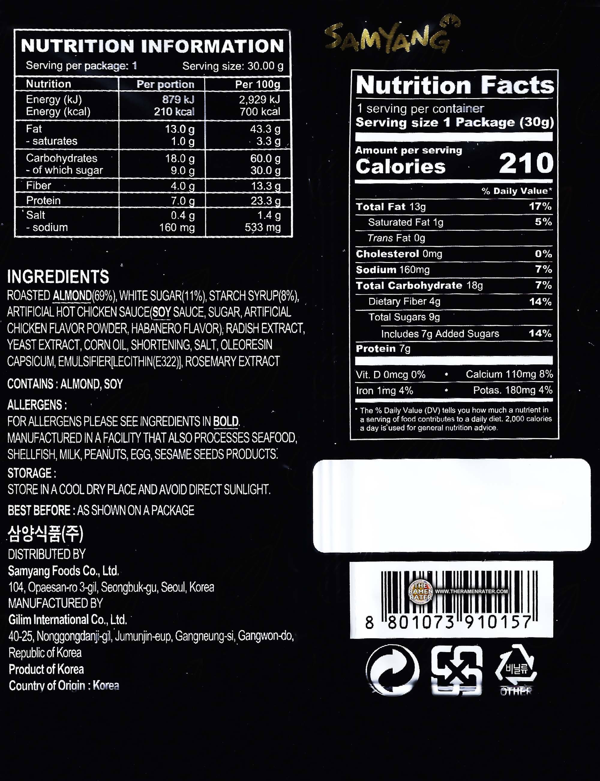 Samyang Buldak Sauce Nutrition Facts Nutrition Pics
