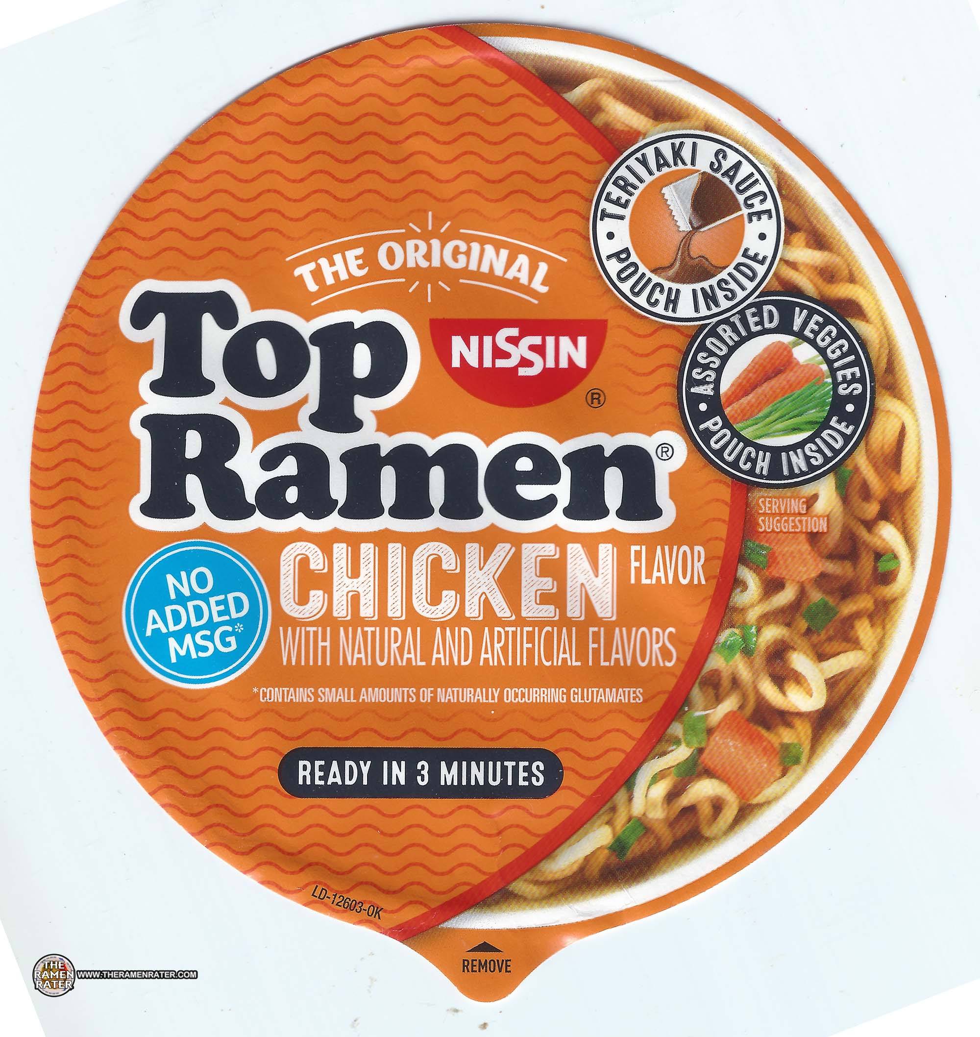 3336 Nissin Top Ramen Chicken Flavor Bowl United States